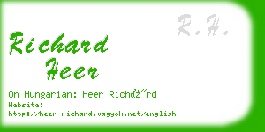 richard heer business card